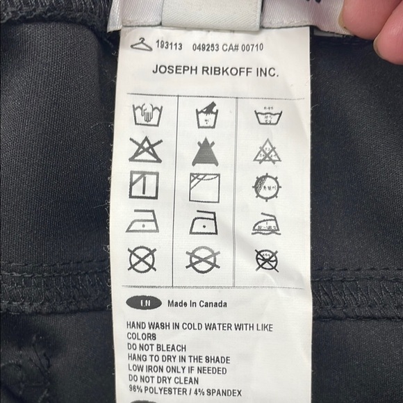 Joseph Ribkoff Black Leggings with Leopard Print Side Stripes Size 4 - Picture 11 of 12